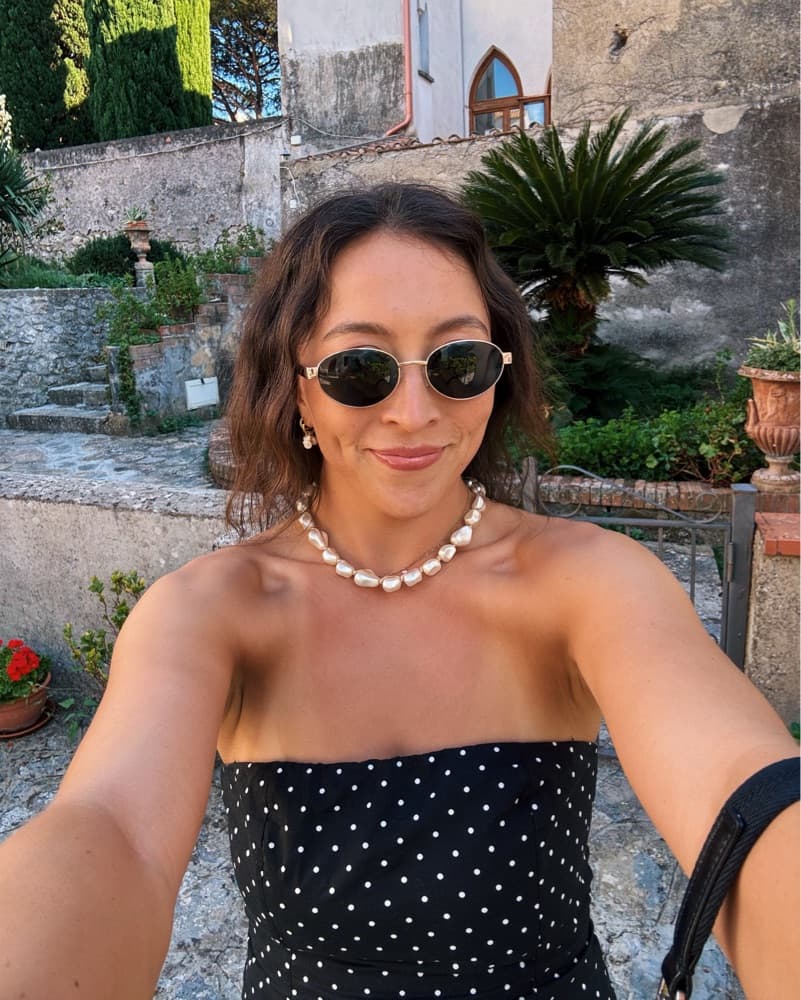 Strapless Polka Dot Dress - Image 2
