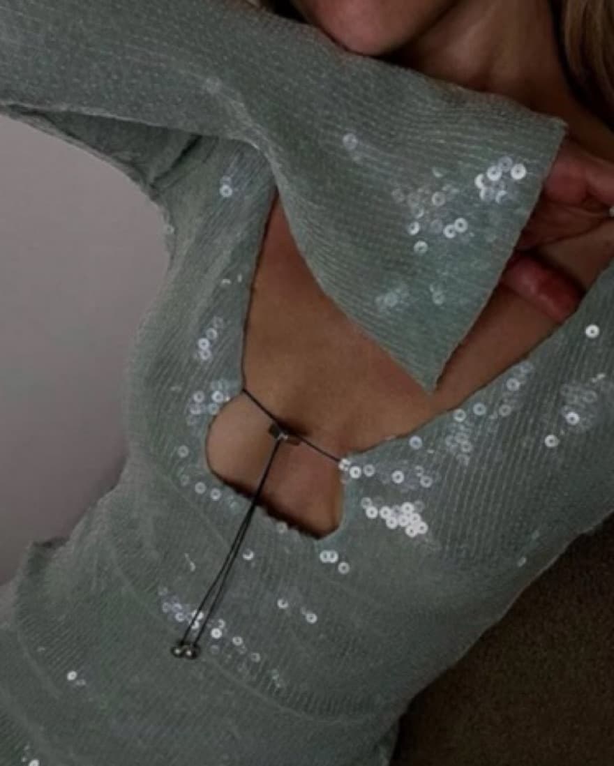 Blue Sequin Maxi - XS - Image 1