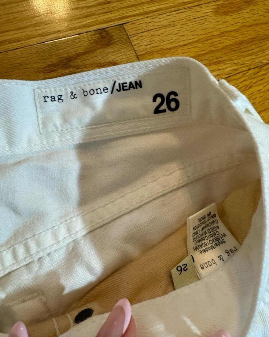 Rag + Bone Low cut Ripped White Jeans  - Image 1