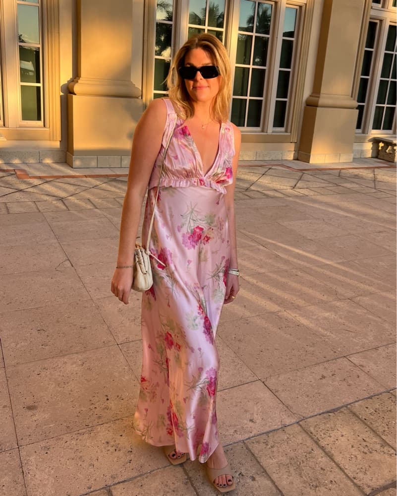 LoveShackFancy Suniva Pink Silk Maxi - Image 2
