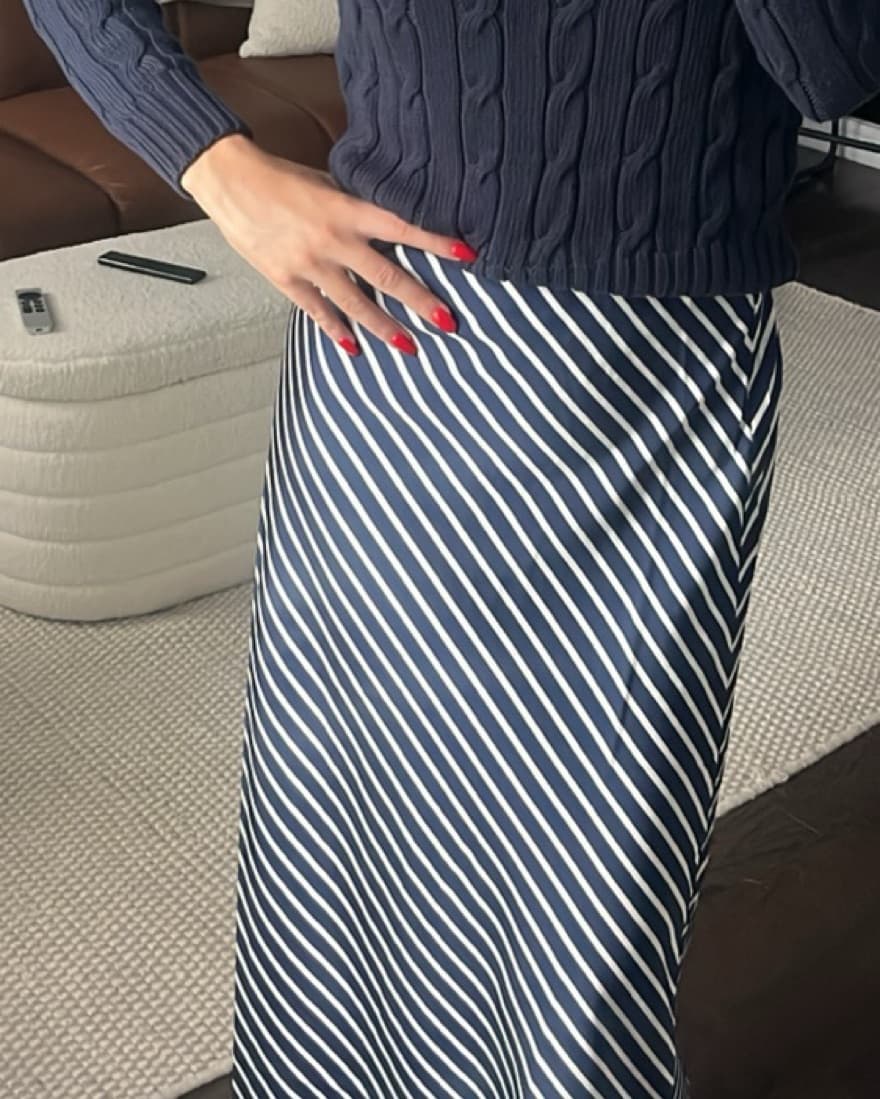 Jcrew Silk/Satin Striped Slip Skirt  - Image 3
