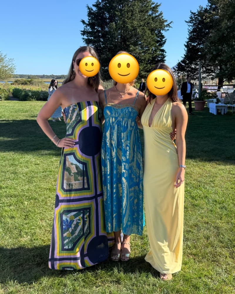 Blue and Gold Beaded Midi Dress - Image 2