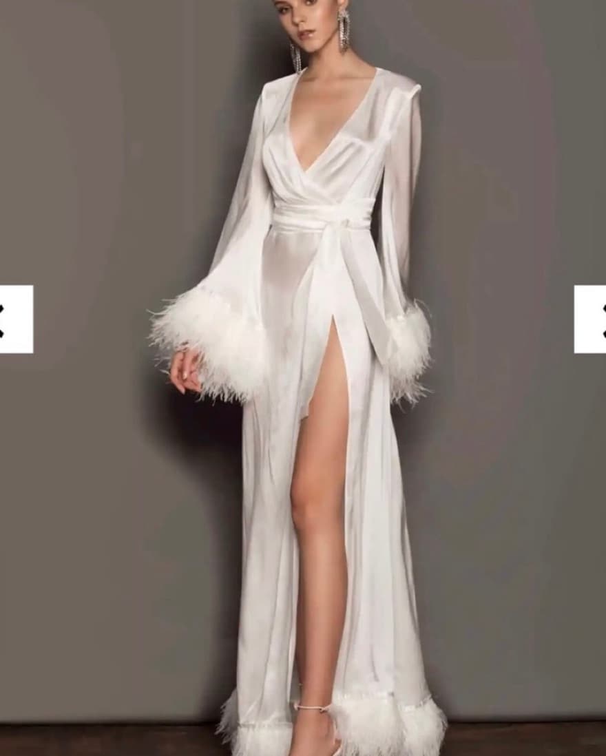 Bronx & Banco Feather Long Robe  - Image 2