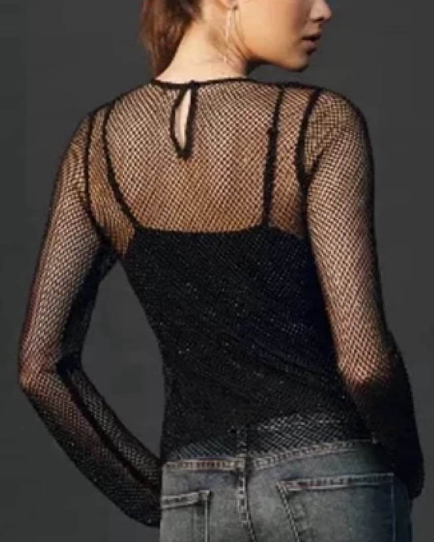 ANTHROPOLOGIE LONG-SLEEVE BEADED TOP - Image 2