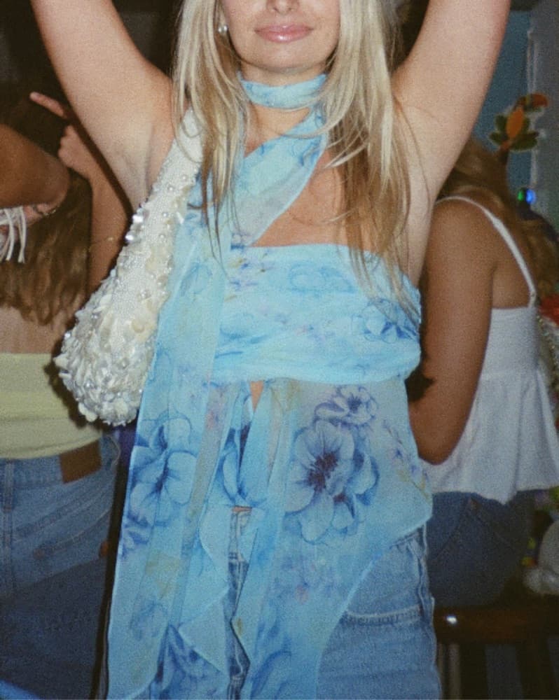 Danielle Guizio Chiffon Wrap Top - Image 1