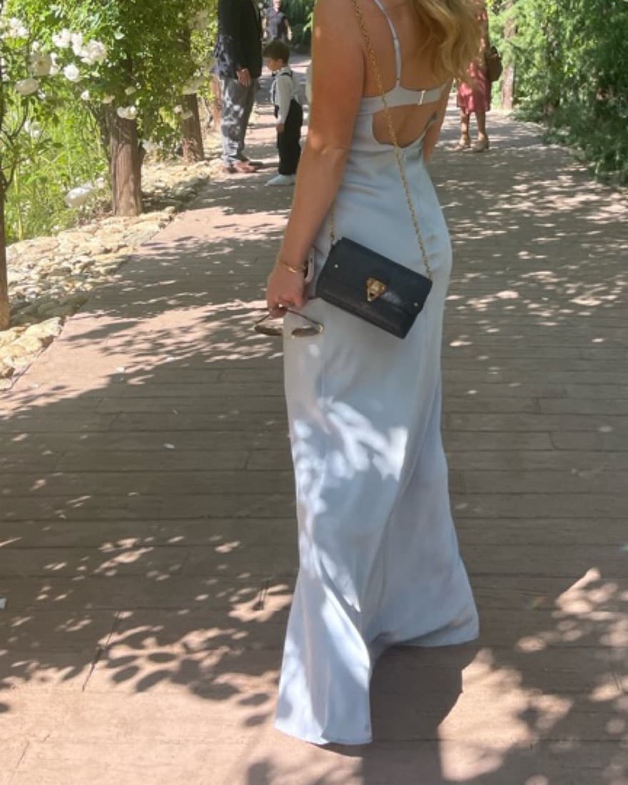 Light Blue Satin Dress - Image 2