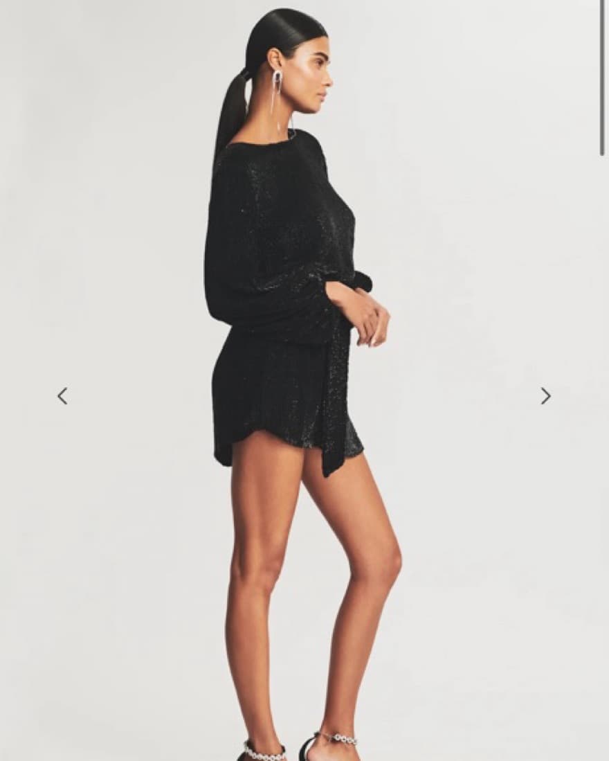 Retrofete Black Sequin Dress - Image 2