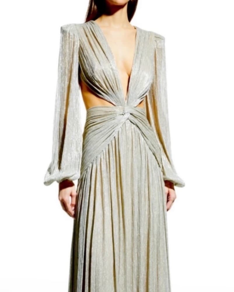 PatBo Cutout Metallic Maxi Dress - Image 2