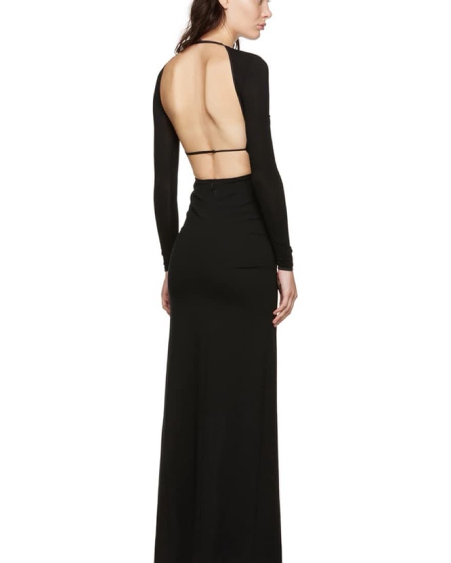 NENSI DOJAKA Black High-Slit Dress  - Image 2