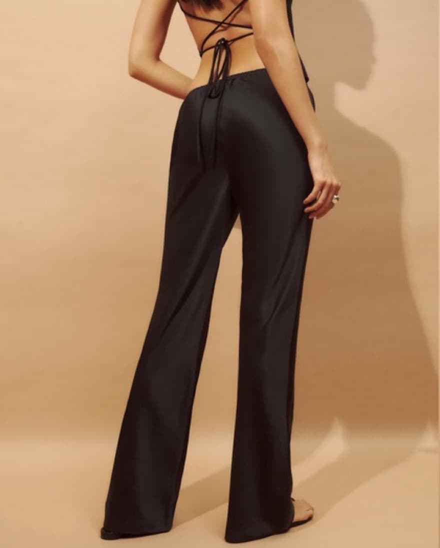 Reformation Black Satin Pants - Image 2