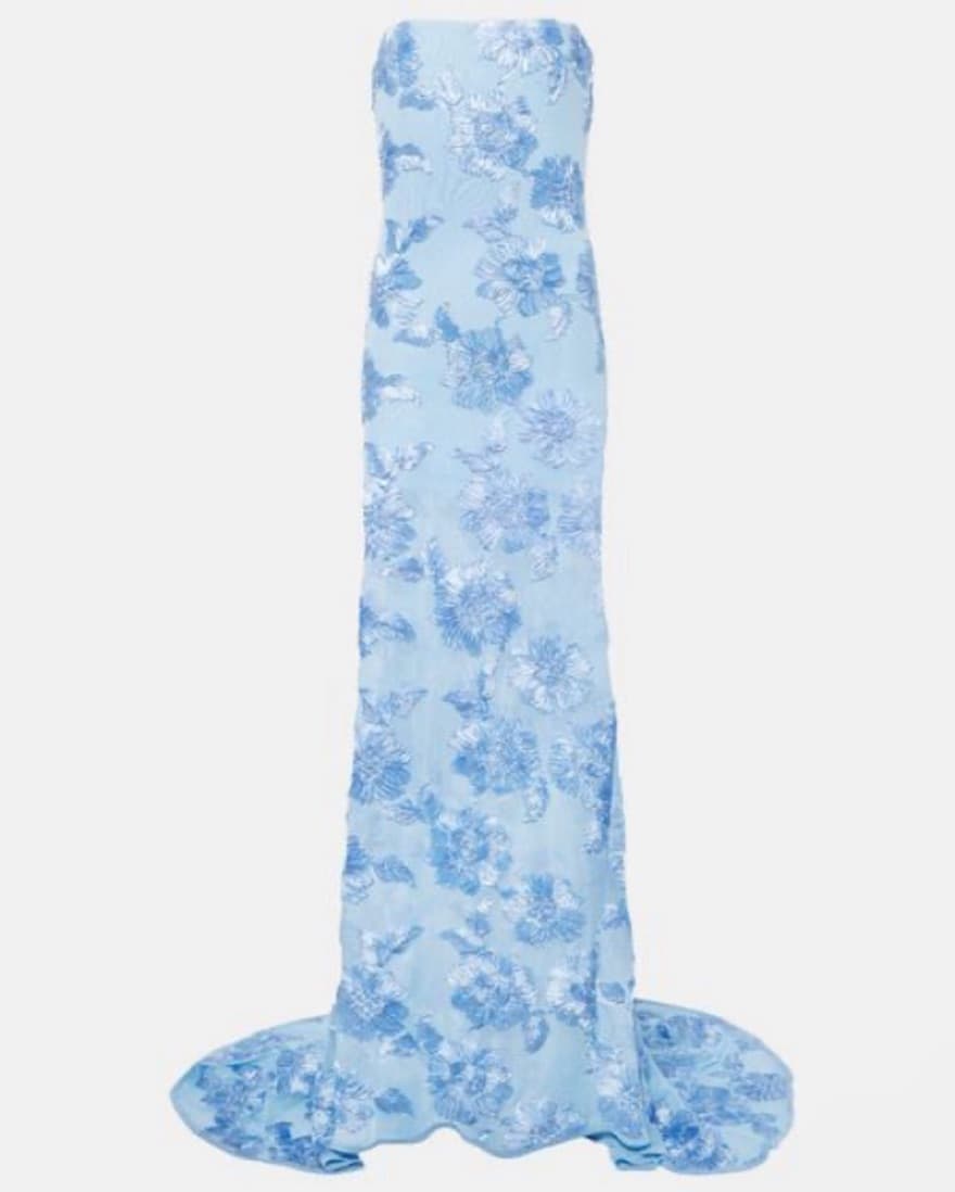 ROTATE Alberty floral-appliqué mesh gown - Image 3