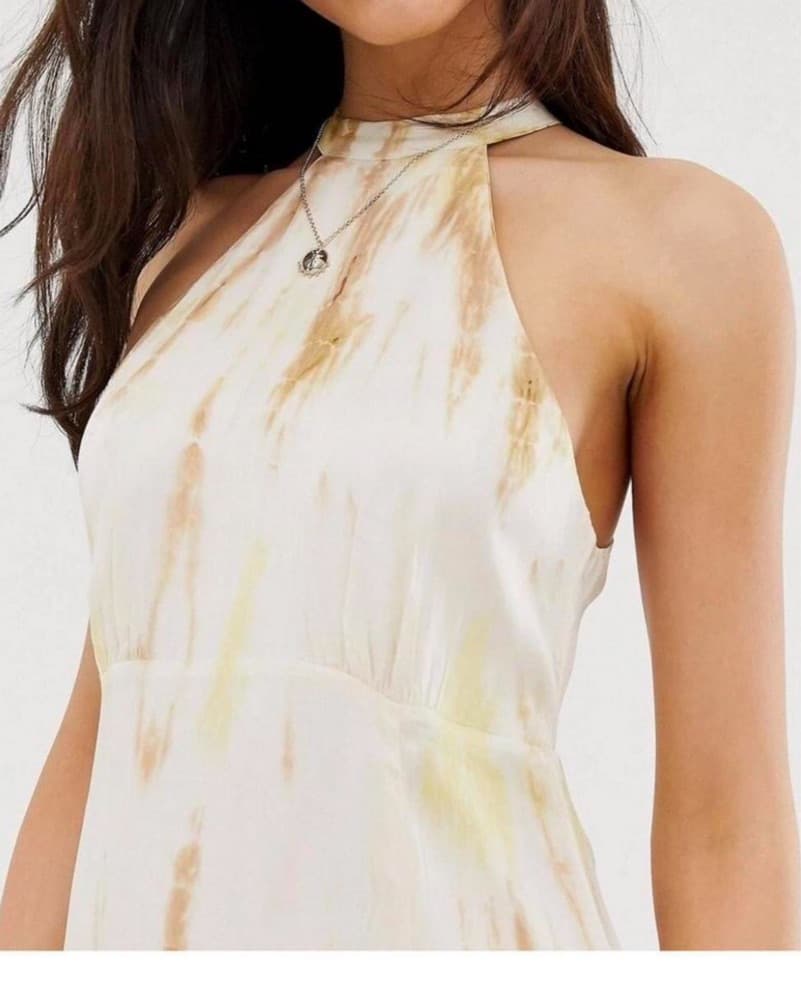 Stradivarius Halter Front Slit Maxi Dres - Image 2