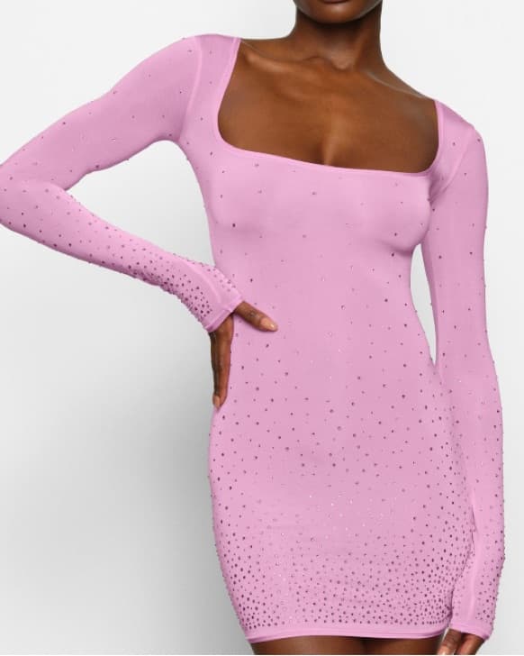 Skims Jelly Sheer Rhinestone Dress - Image 1
