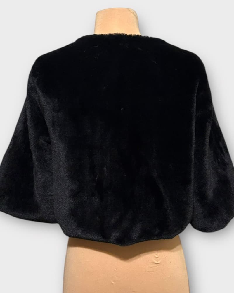 Faux Fur Jacket Capulet M Black Jeweled  - Image 4