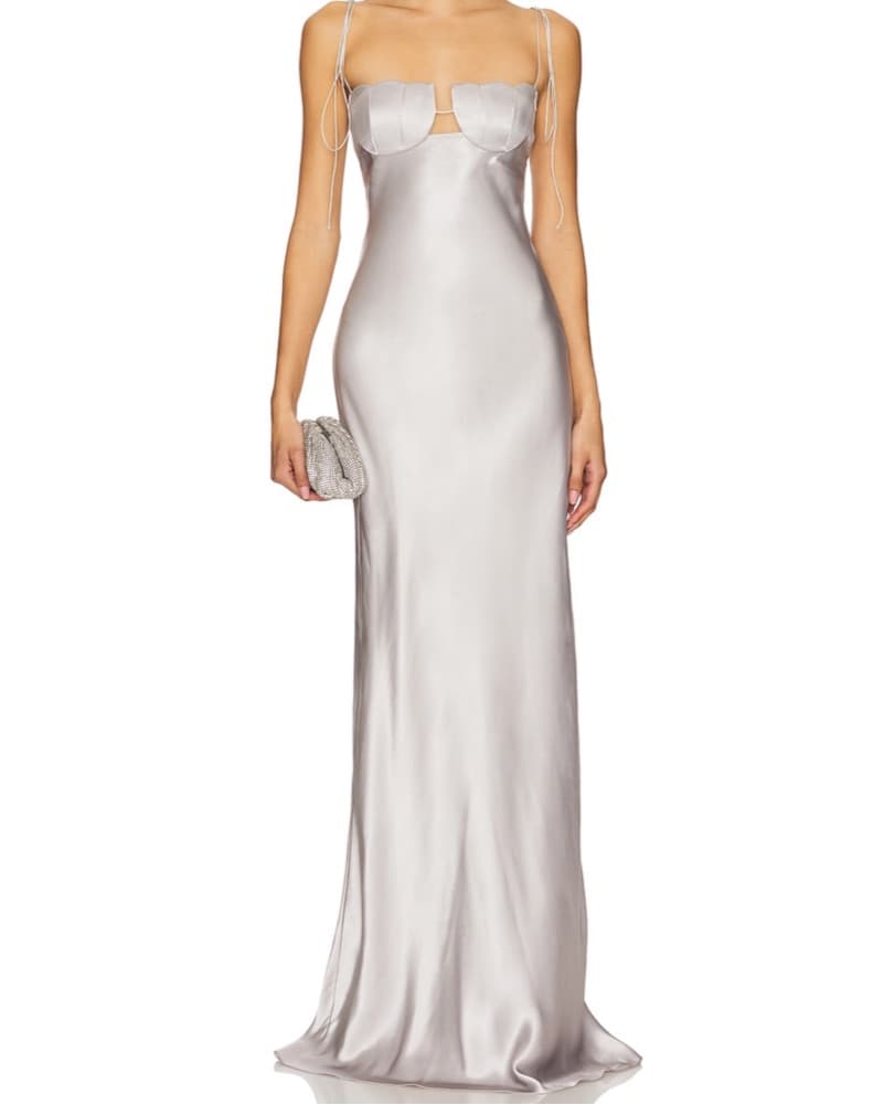 Tulip Silver Maxi Dress - Image 1