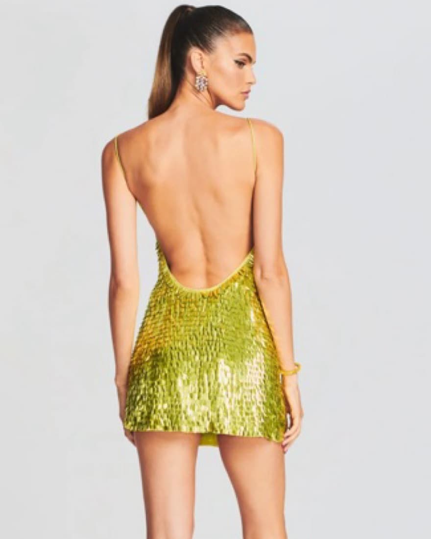 NARA FEATHER SEQUIN DRESS - Image 2