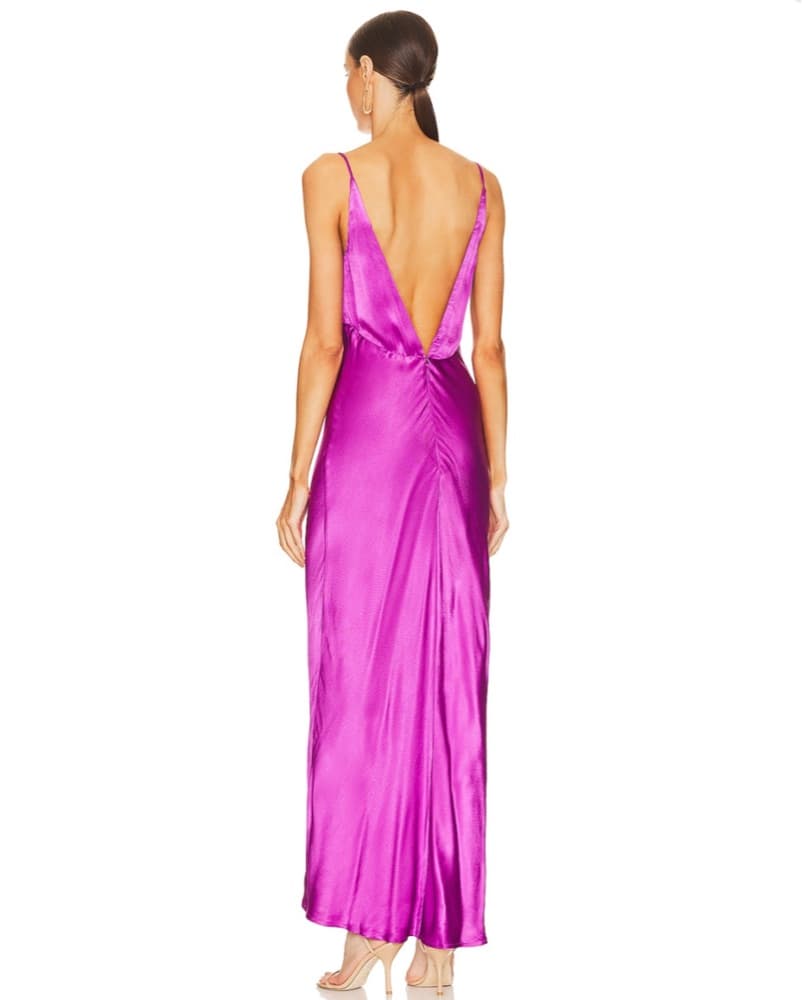 Bardot Midi Slip Dress - Fuschia - Image 2