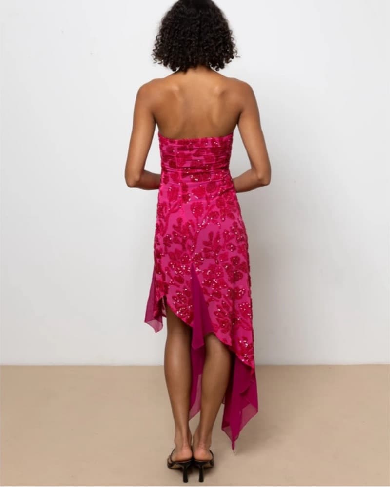 Sequin Embroidered Strapless Dress - Image 2