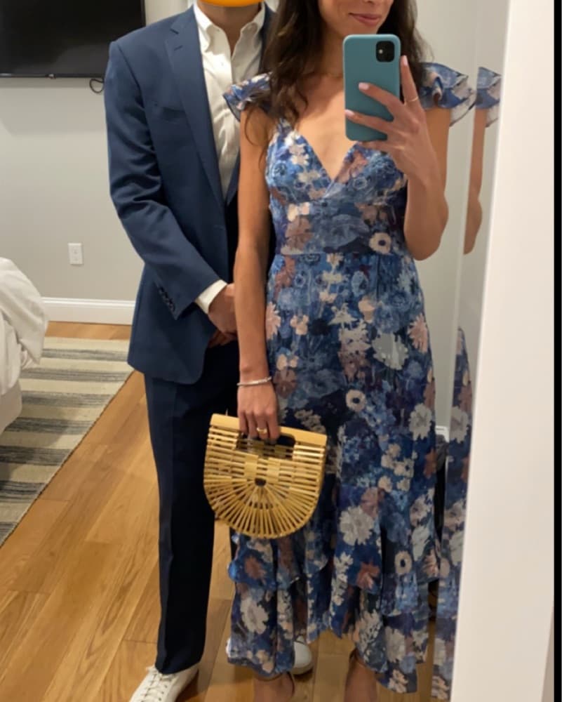 Floral Midi Dress with Ruffle Sleeves - Image 5