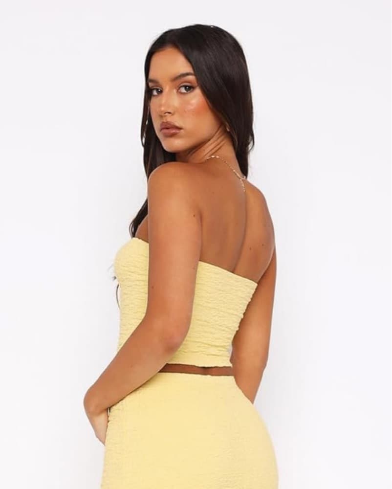 Butter Yellow Strapless Set Maxi Skirt - Image 4