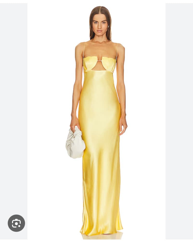 Radiant Yellow Satin Gown - Image 2