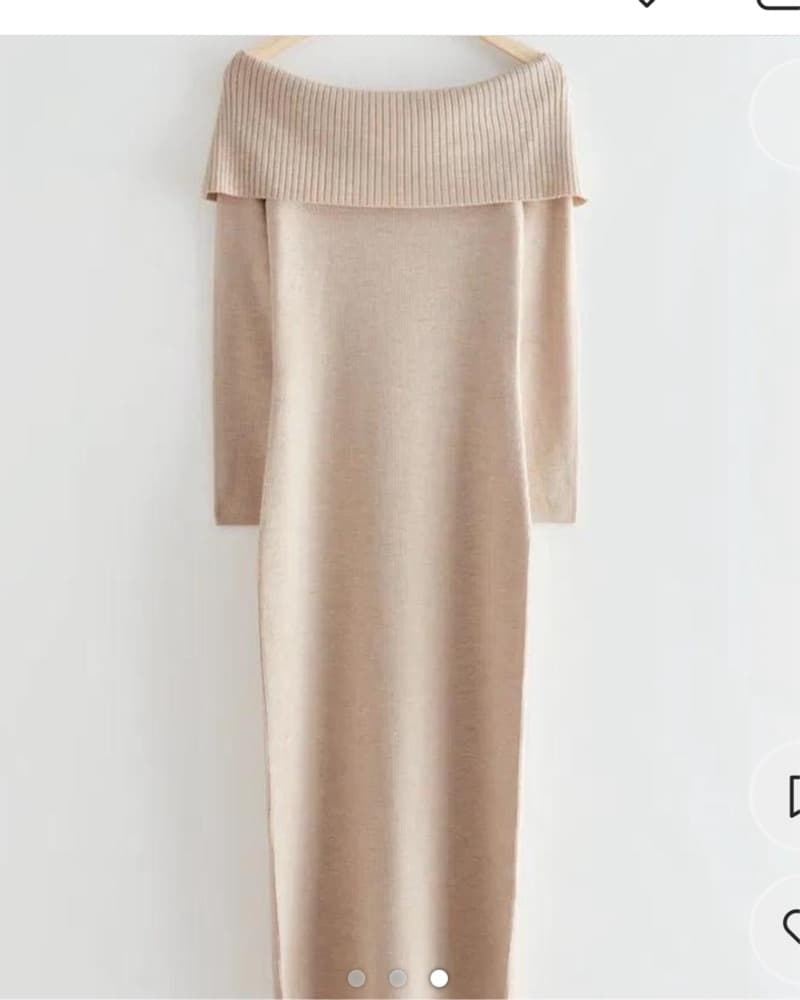 & Other Stories Cream Strapless Dress - Image 3
