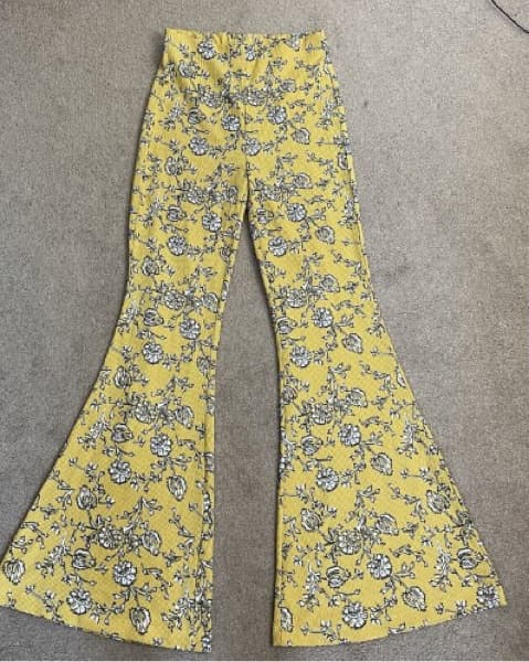 Floral Yellow Flare Pants - Image 2