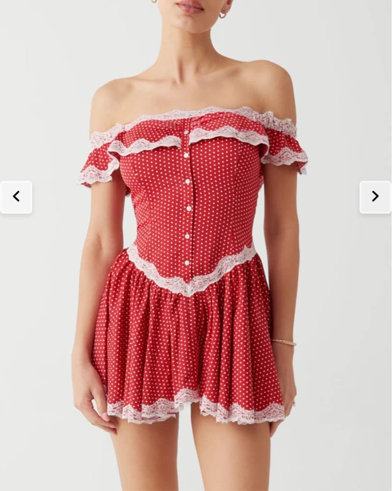 Frankie’s Bikinis Red Polka Dot Dress - Image 2