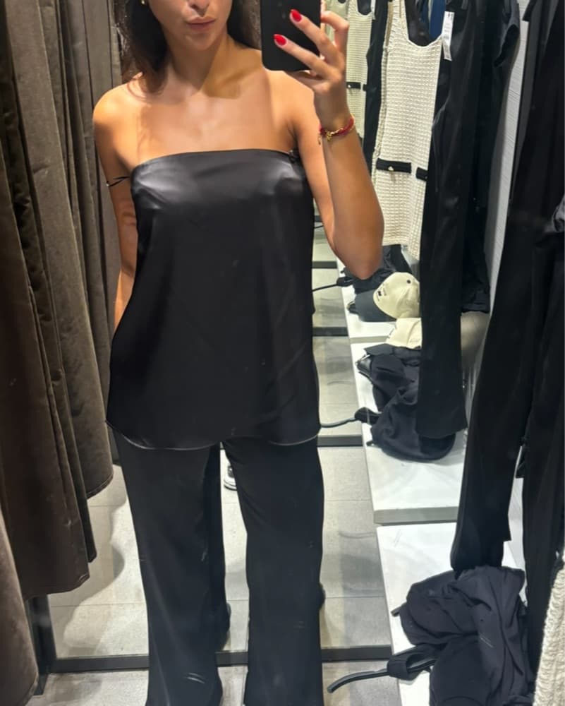 Strapless Satin Effect Top  - Image 3