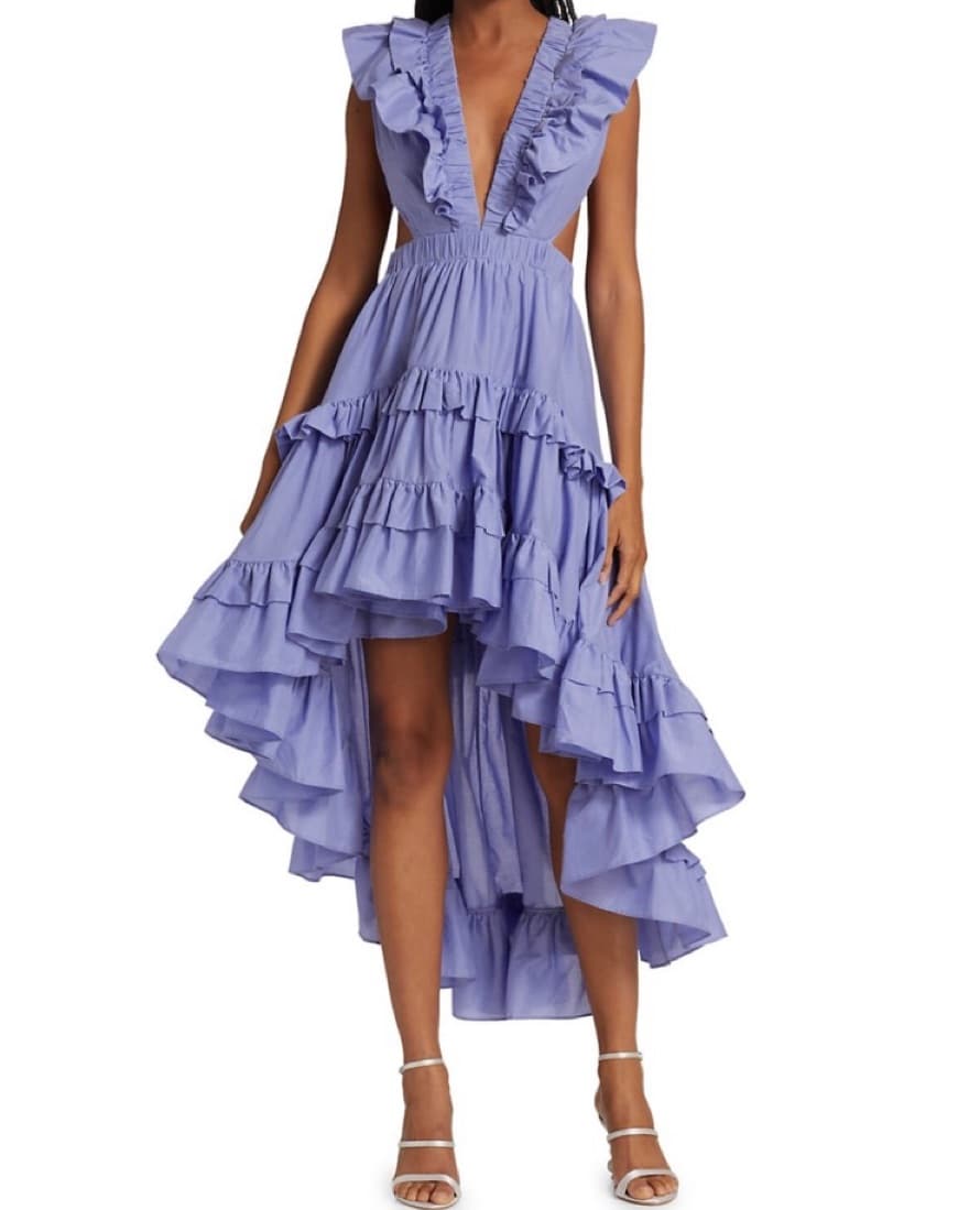 Magali Pascal Botanic V-Neck Ruffle Midi - Image 1