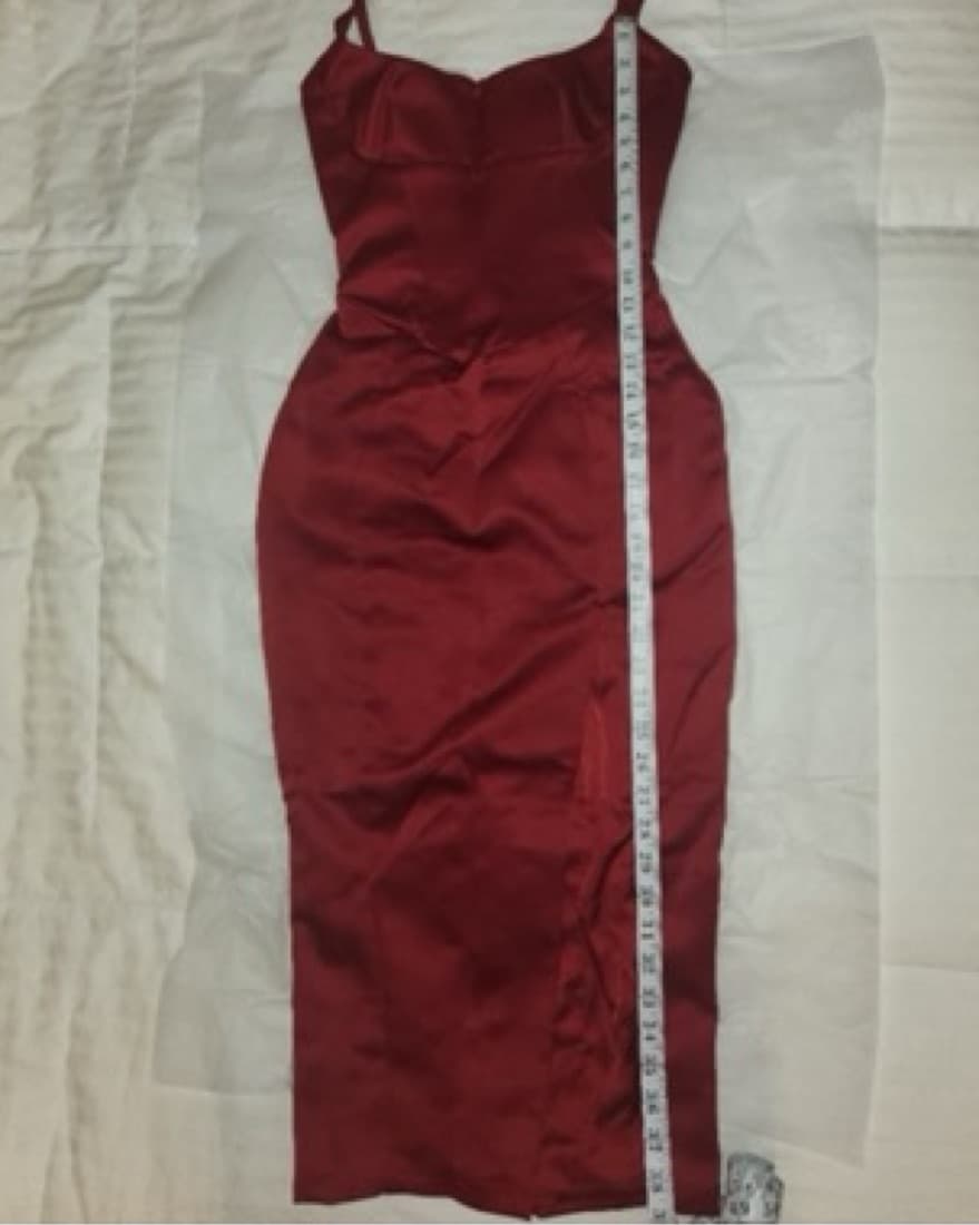 Sultry Red Slit  Dress - Image 6