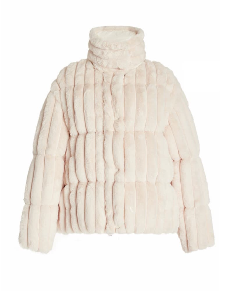 MONCLER Fare White Faux Fur Jacket Ski - Image 4