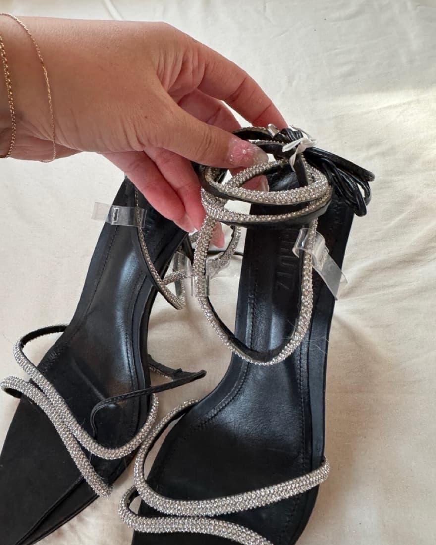 Revolve Schutz Heels With Rhinestones - Image 3