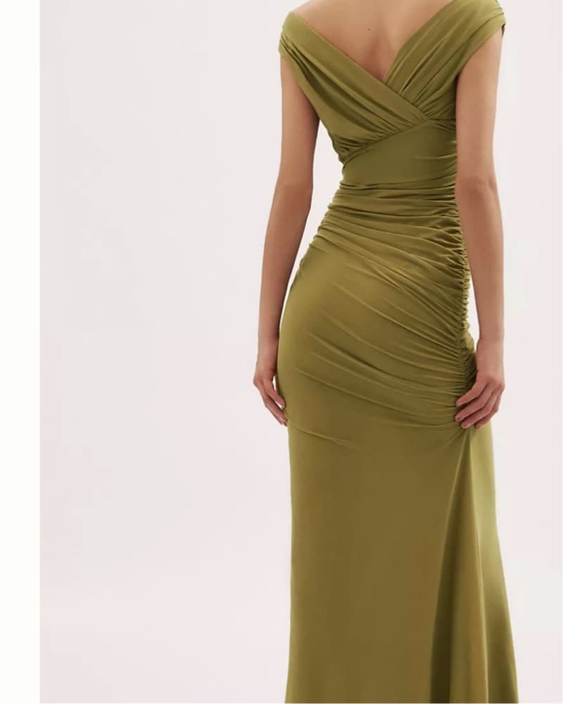Ronny Kobo Sophia V-Neck Ruched Maxi Dre - Image 2