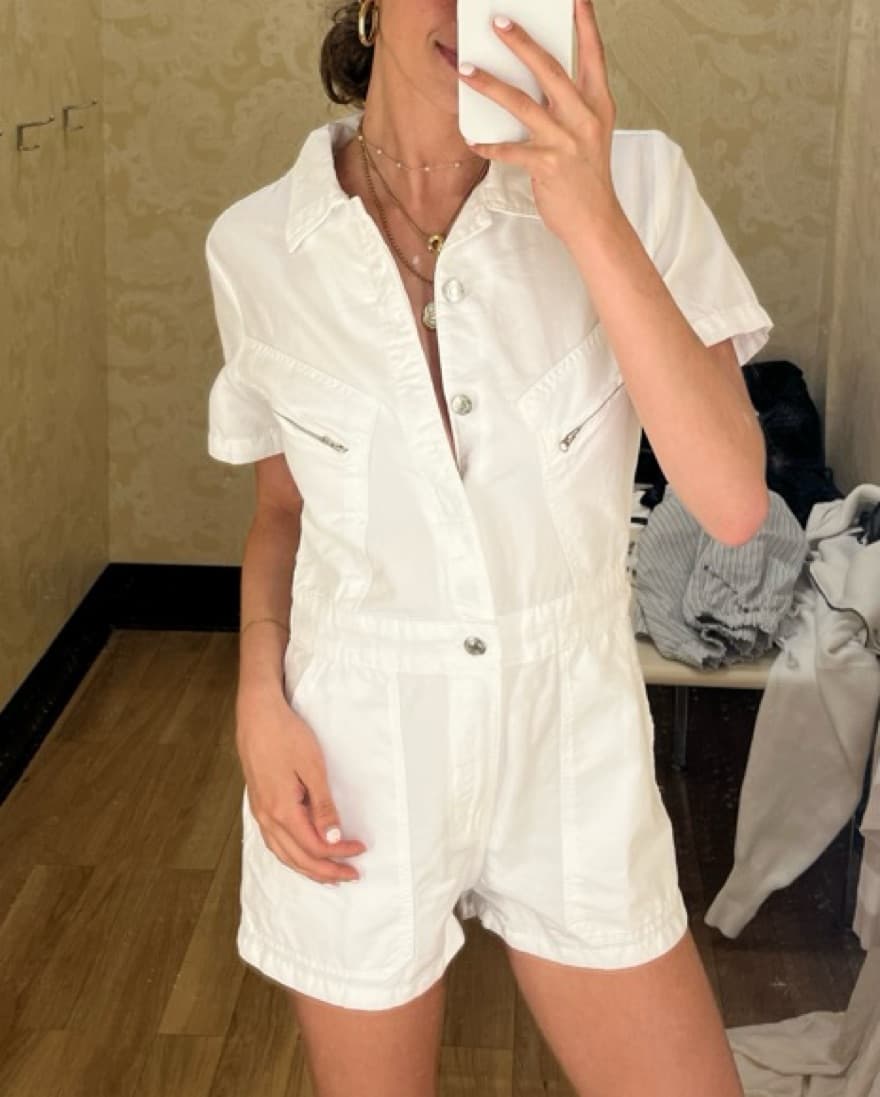 White Denim Jumper - Image 1