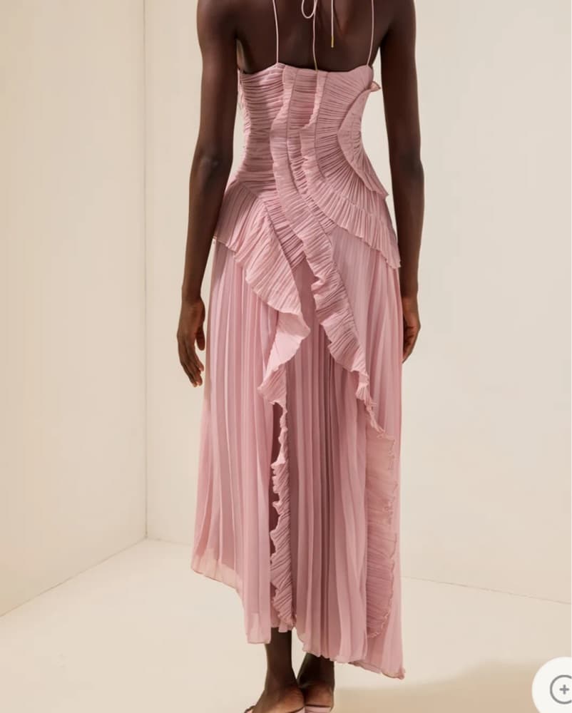 Pink Pleated Formal Dress  - Image 2