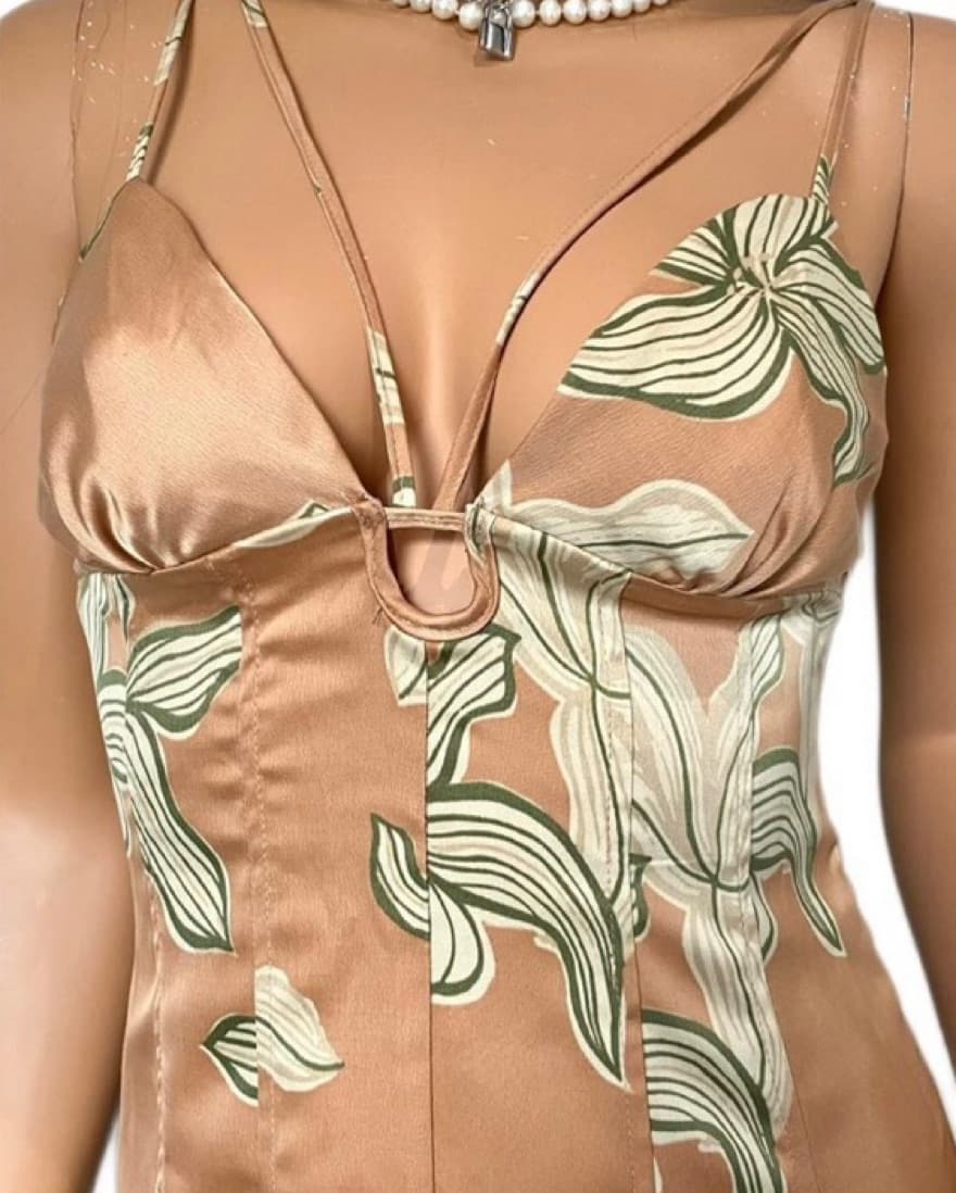 Floral Silk Midi Dress - Image 3