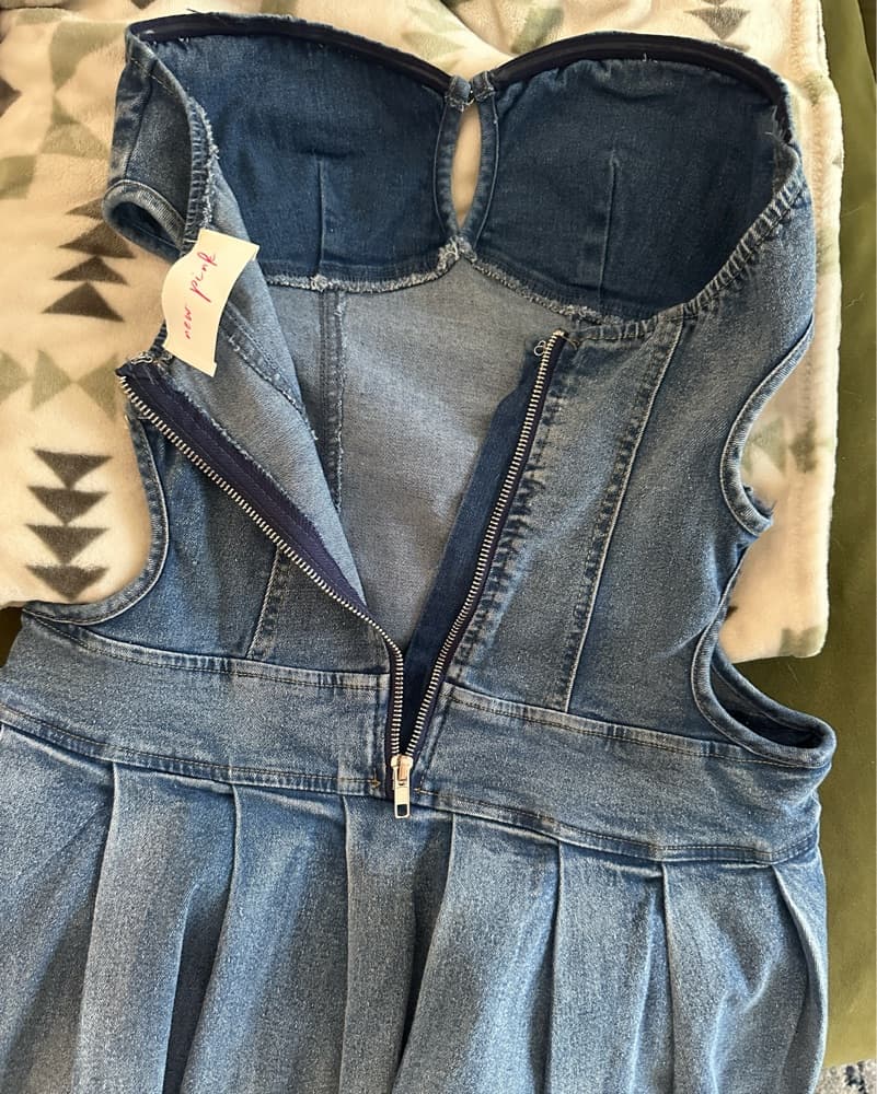 Denim Dress W/ Built In Skort - Image 3