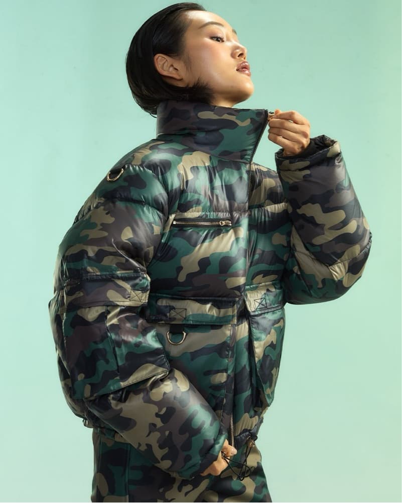 Cynthia Rowley Camo Puffer Jacket - S - Image 3