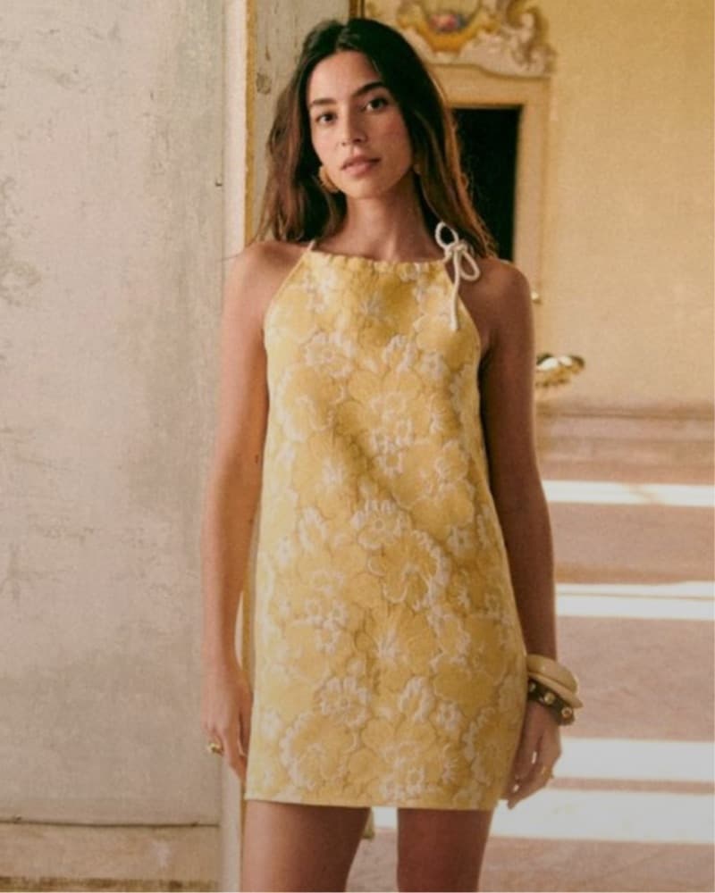 Sezane Yellow Flower Dress - Image 1