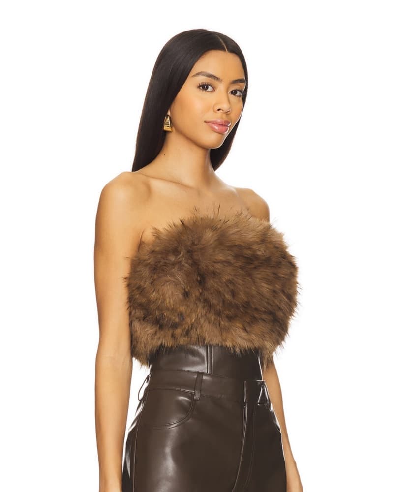 Faux Fur Crop Top  - Image 2