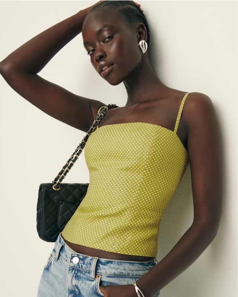 Reformation Linen Chartreuse Cami - Image 1