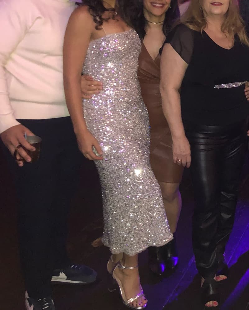 Sparkly Midi Dress- Zara SEQUIN SLIP - Image 1