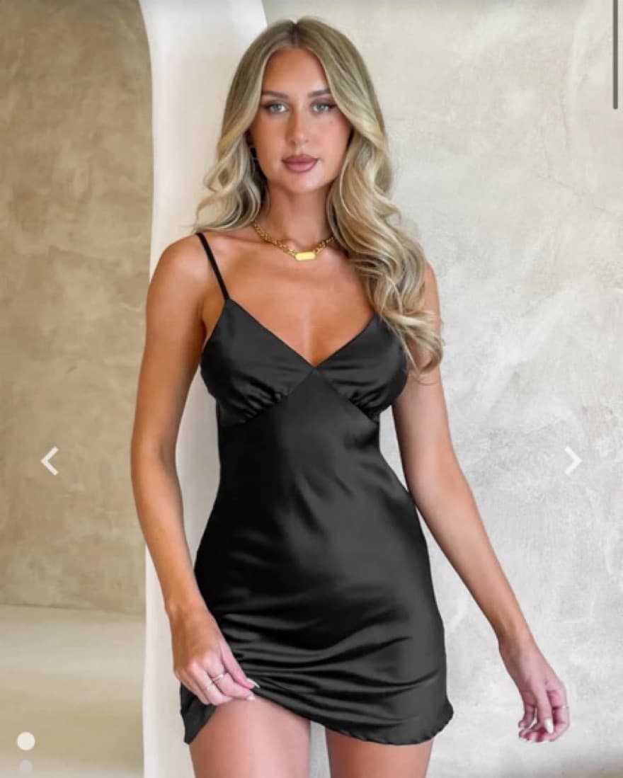 Beginning Boutique Satin Mini Dress - Image 1
