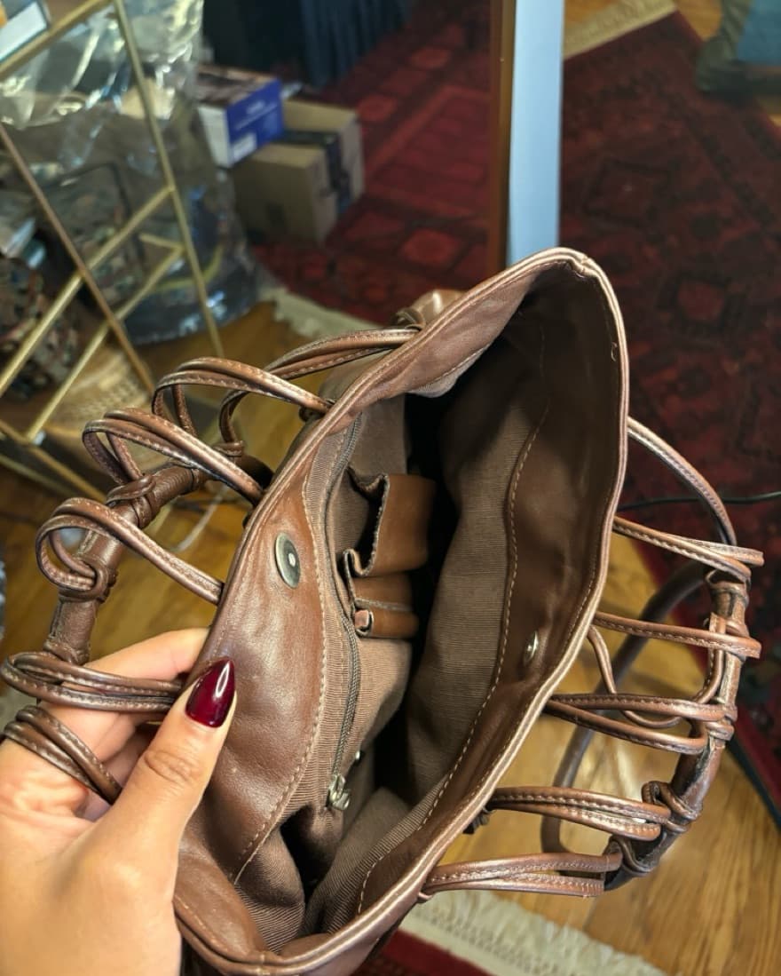 Chic Leather Tote with Unique Design - Image 4