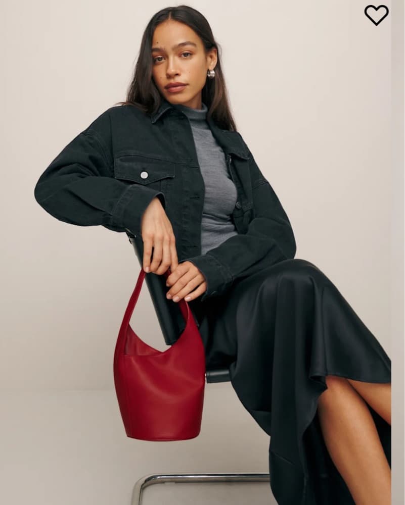 Reformation Red Bucket Bag - Image 2