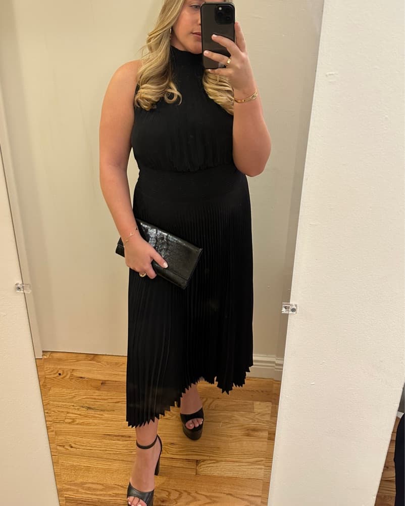 ALC Pleated Midi Dress - Image 3