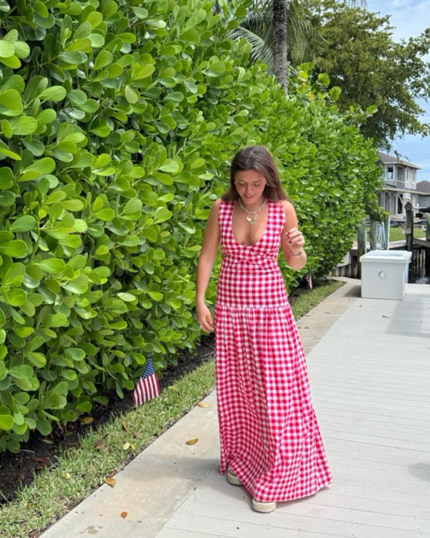 S/W/F Cross Cut V Neck Drop Waist Maxi - Image 3