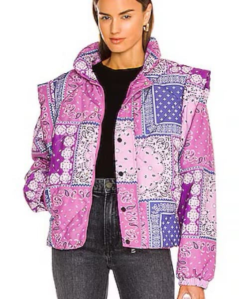 Pistola Purple Bandana Print Puffer - Image 1