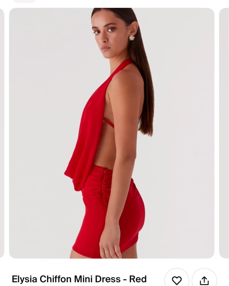 Elysia Chiffon Mini Dress- Red - Image 3